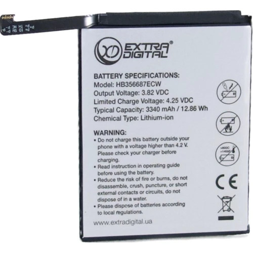 Аккумулятор Аккумулятор ExtraDigital for Huawei P Smart Plus HB356687ECW 3340 mAh BMH6496