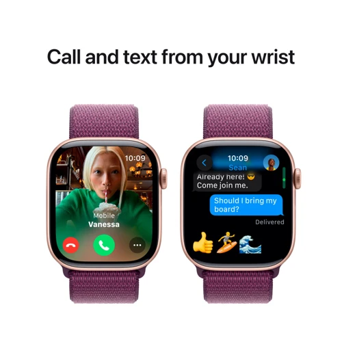 Apple Watch Series 10 46mm GPS Rose Gold Aluminium Case with Plum Sport Loop (MWWV3QH/A) UA фото 8