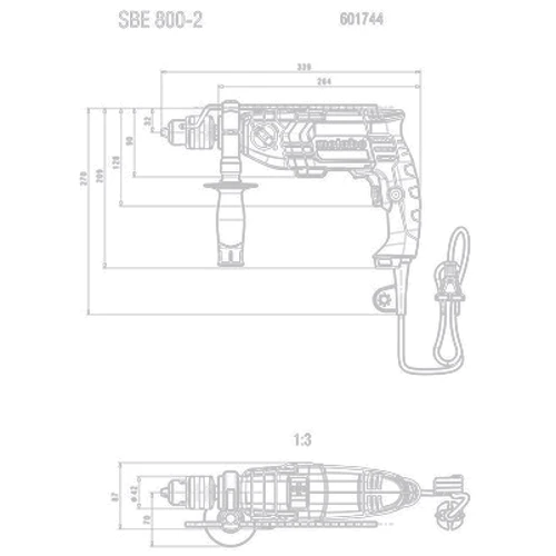 Дрель Metabo SBE 800-2 (601744000) UA: Тип инструмента Ударная дрель