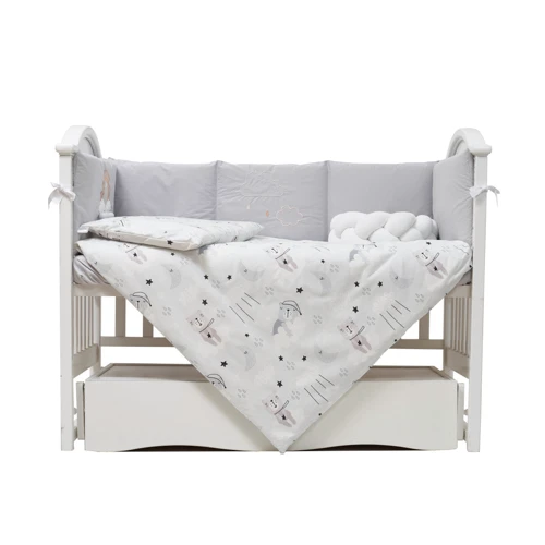 Постельный комплект Twins Fluffy Puffy grey 7 эл. серый (4076-TFP-10): Тип постельный комплект