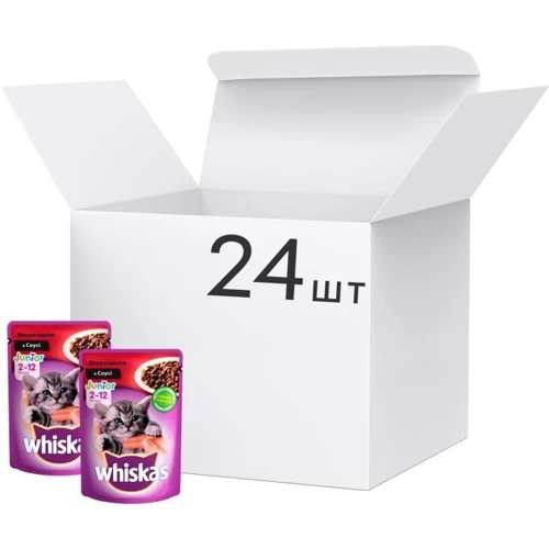 Влажный корм Whiskas для котят с говядиной в соусе 24х100 г (5900951253591): Основные ингредиенты Говядина