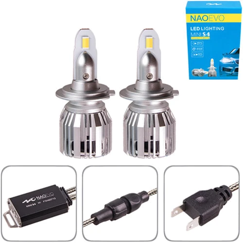 Светодиодная автолампа PULSO Naoevo S4/LED/H7/Flip Chip/9-16V/30W/3600Lm/EMERGENCY3000K/3000K/4300K/ 6500K (S4-H7): Световой поток, Лм 3600