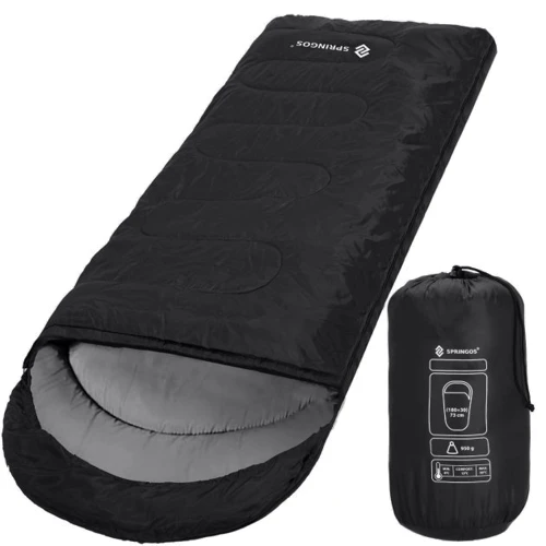 Спальний мішок Springos 2 в 1 CS0042 +8 ...+20 °C R Black/Grey