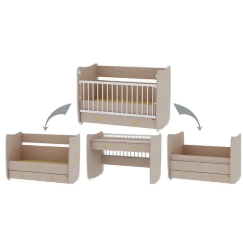 Детская кроватка Bertoni DREAM NEW (white/walnut)