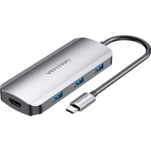 Адаптер Vention Adapter USB-C to HDMI+3xUSB3.0+PD 100W (TODHB)