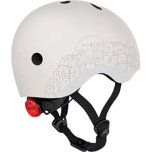 Шлем детский Scoot and Ride Светло-серый с фонариком 45-51см (SR-210225-ASH): Цвет серый