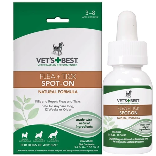 Краплі VET`S BEST Flea&Tick Spot On від бліх та кліщів для собак 17.7 мл (vb10472)