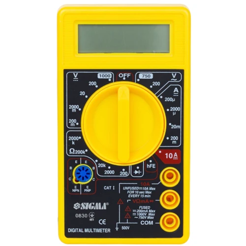 Мультиметр цифровой Sigma 4008571: Постоянное напряжение 1000 В, 200 В, 20 В, 2000 мВ, 200 мВ