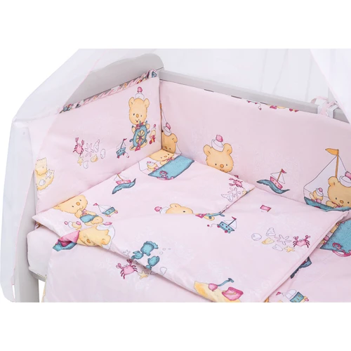 Комплект постельного белья Qvatro Gold RG-08 (медведи на кораблике) розовый (680938)