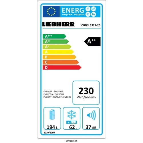 Встраиваемый холодильник Liebherr ICUNS 3324: Класс энергопотребления A++