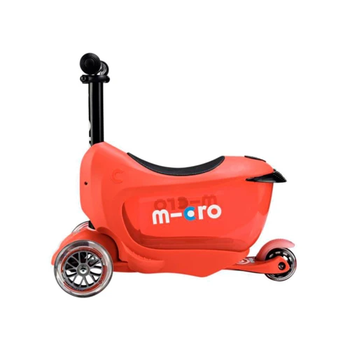 Самокат MICRO Mini2go Deluxe Plus – Красный (до 50 kg, до 20 kg с сидением, 3-х кол.) MMD032: Материал колес полиуретан
