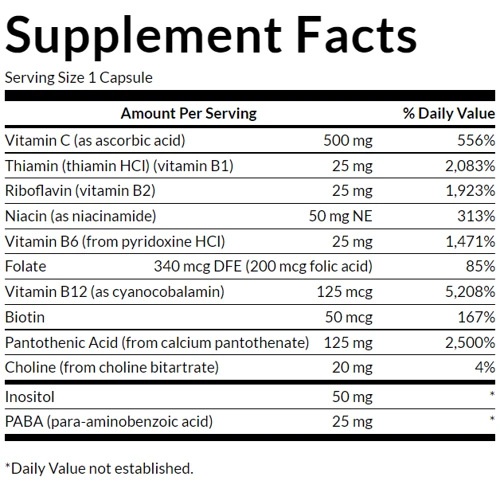 Swanson Super Stress B-Complex with Vitamin C Комплекс витаминов B с витамином C 240 капсул: Форма выпуска Капсулы