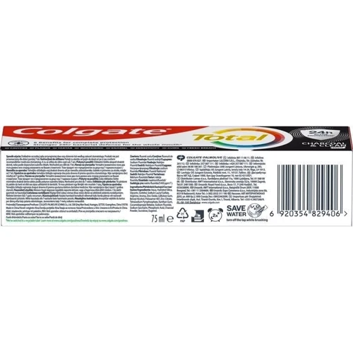 Colgate Total Charcoal & Clean Антибактеріальна зубна паста з деревним вугіллям 75ml: Кількість в упаковці, шт 1