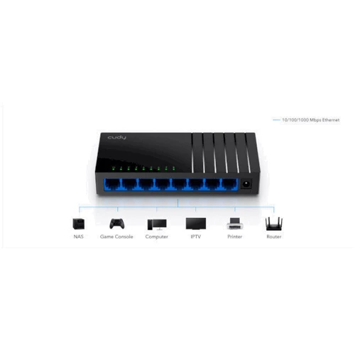 Мережевий комутатор Cudy GS108D: Кількість портів Gigabit Ethernet (10/100/1000) 8
