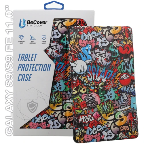 Аксессуар для планшетных ПК BeCover Smart Case Graffiti for Samsung X710 Galaxy Tab S9 / X510/X516B Galaxy Tab S9 FE (710417): Цвет рисунок