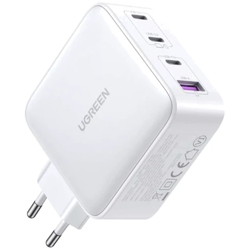 Зарядний пристрій Ugreen Wall Charger USB+3xUSB-C CD226 GaN 100W White (15337): Кабель в комплекті отсутствует