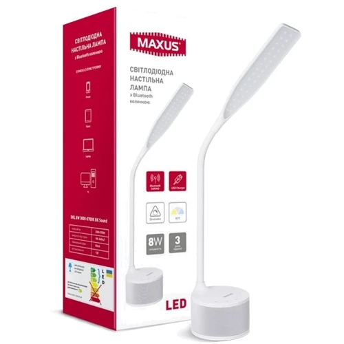 Настольная лампа Maxus DKL 8W 3000-5700K White Sound (1-MAX-DKL-001-04)