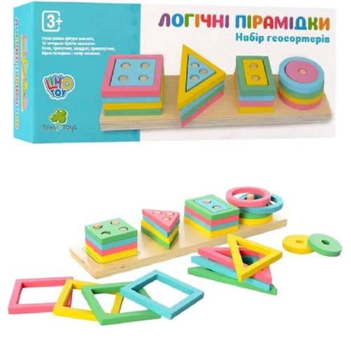 Розвиваюча іграшка Limo Toy Геометрика MD 2066 дерев'яна