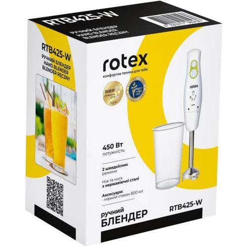 Блендер Rotex RTB425-W: Объем чаши, л 0.8