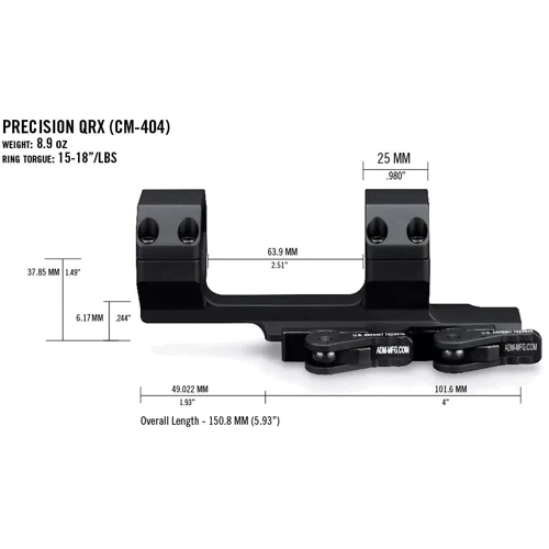 Приціл Vortex Precision QR Cantilever 30mm 2" offset Кріплення (CM-404) (930349)