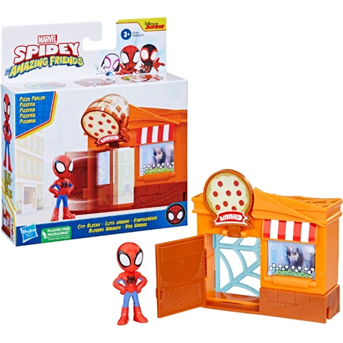 Набор игрушечный HASBRO Spider-Man SPD Стреляющий паук Веб сплешерс серии Человек-паук F8360 SAF CITY BLOCKS PIZZA SPIDEY (F6688_F8360) фото 6