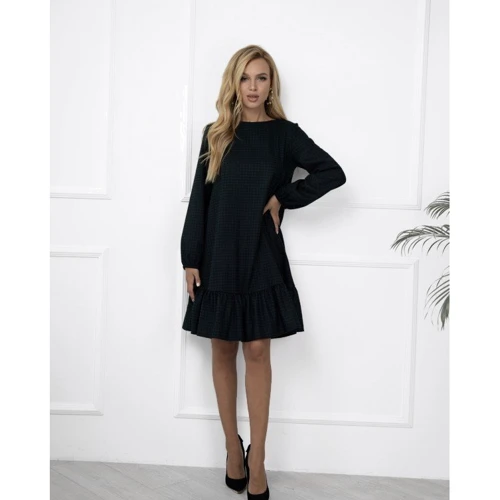Платье ISSA PLUS 11153 42 темно-зеленое повседневное до середины бедра