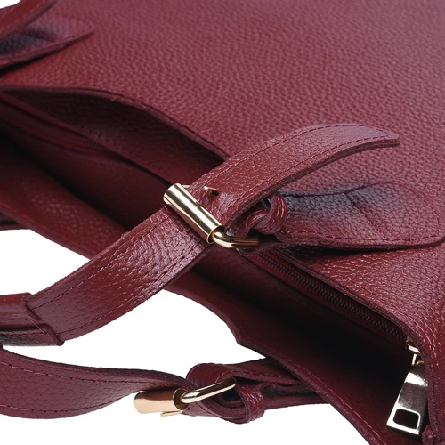 Женская сумка шоппер Ricco Grande бордовая (1L848-burgundy): Тип ручки Со съемным ремнем, Плечевой ремень, С двумя ручками, Короткая ручка