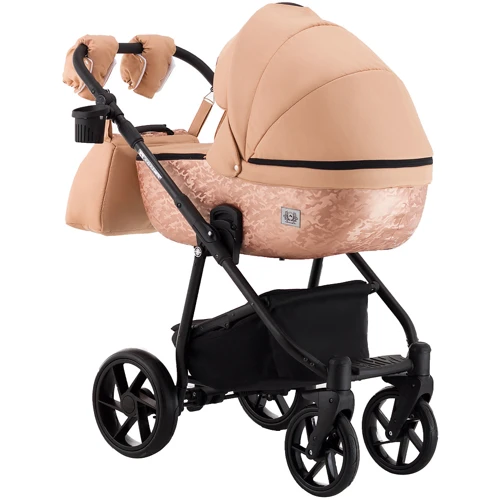 Коляска 2 в 1 Adamex Hybryd Plus BR264 персиковый - медный (принт) атлас (623688): Возможность установки люльки есть