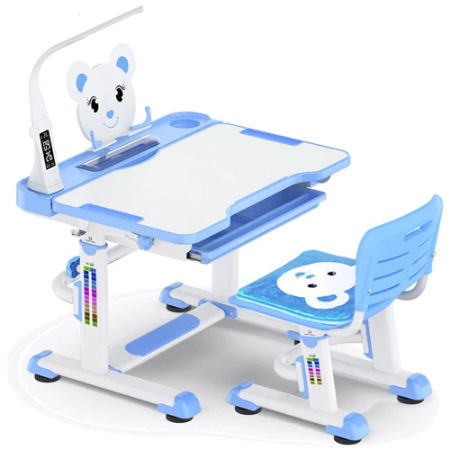 Комплект Evo-kids (стілець + стіл + полку + лампа) BD-04 B Teddy c лампою: Вік дитини від 4-х років