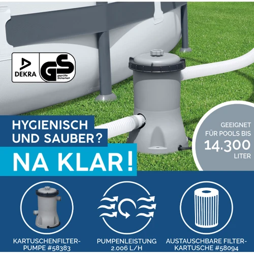 Бассейн Bestway каркасный круглый 366-122 см (56420) (фильтр-насос, тент, лестница, в коробке, 47-116-45 см) фото 4
