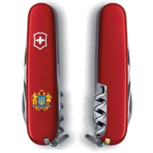 Мультитул Victorinox Spartan Ukraine 91мм/12 функцій/червоний /Великий Герб України (1.3603_T0400u): Тип мини-мультитул