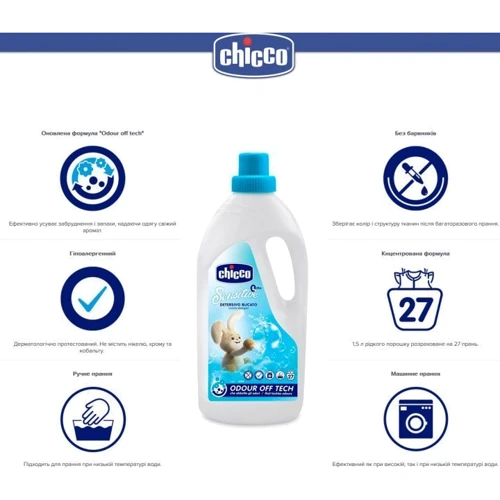 Жидкий стиральный порошок Chicco Sensitive 1.5 л детский (07532.20)