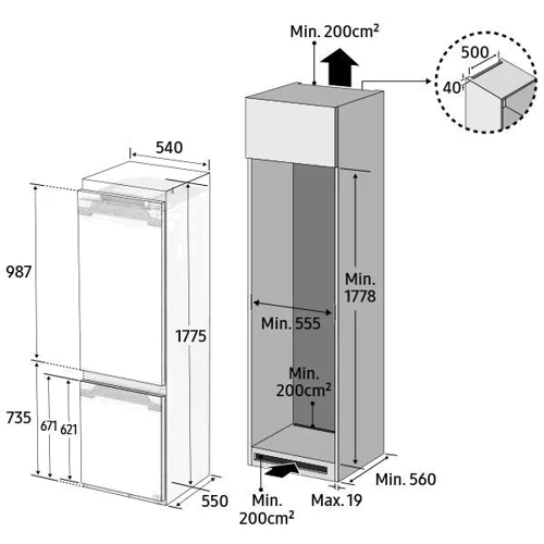 Встраиваемый холодильник Samsung BRB26705DWW