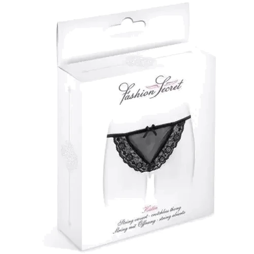 Трусики-стринги с жемчужной ниткой Fashion Secret KATIA Black