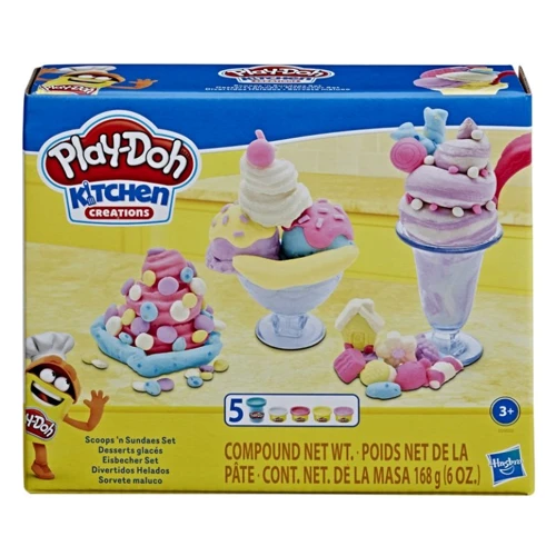Ігровий набір маси для ліплення Hasbro Play-Doh Кухонні приналежності (E7253_E7275 PD SCOOPS N SUNDAES SET)