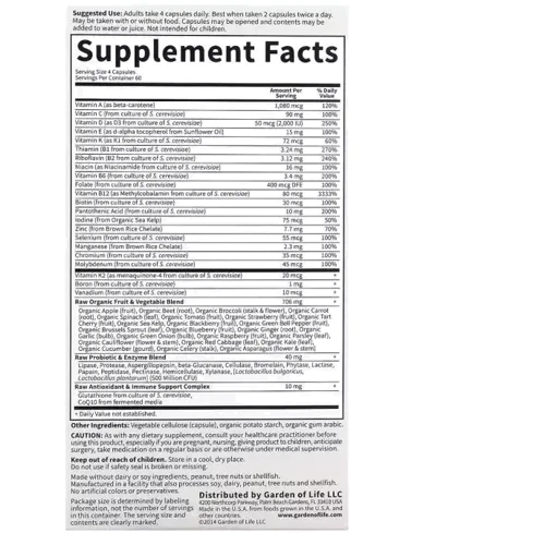 Garden of Life Vitamin Code Whole Food Multivitamin for Women Женские Мультивитамины 50+ 240 капсул: Тип Мультивитамины