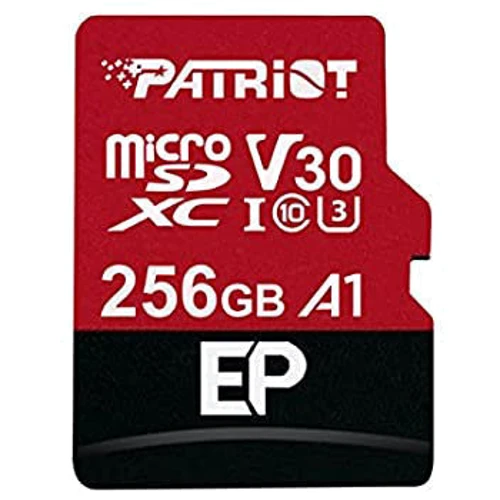 Карта памяти Patriot 256GB microSDXC Class 10 UHS-I U3 V30 A1 EP + адаптер (PEF256GEP31MCX)