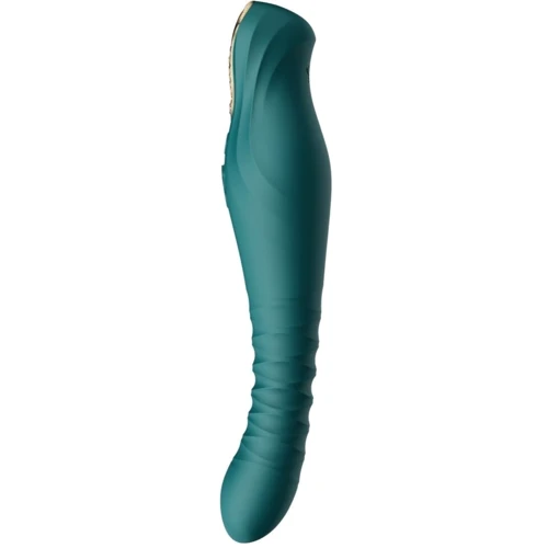 Смартвибратор-пульсатор Zalo — King Turquoise Green, кристалл Swarovski