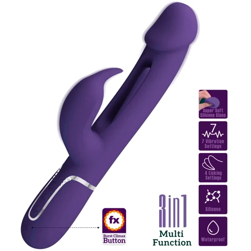 Вибратор 3в1 LYBAILE Pretty Love Twinkled Tenderness Kampas Dark Purple (BW-500025-2)