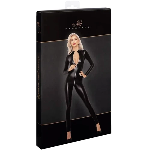 Комбинезон Noir Handmade F293 Powerwetlook catsuit with front zipper Black, XL