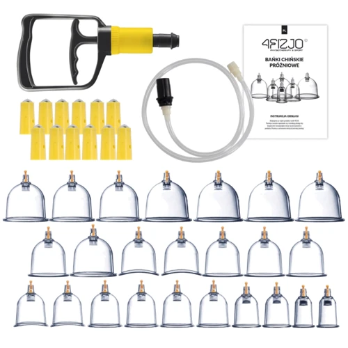 Массажер 4FIZJO Вакуумные массажные банки для тела (китайские/атницелюлитные банки) 24 шт с помпой (P-5907739319913)