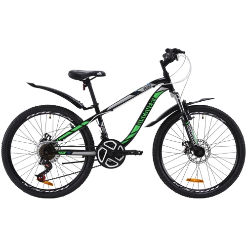 Велосипед ST 24" Discovery FLINT AM DD с крылом Pl 2020 (черно-зеленый ) (OPS-DIS-24-159)