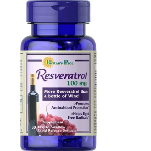 Puritan's Pride Resveratrol 100 mg Trial Size Ресвератрол 30 гелевых капсул