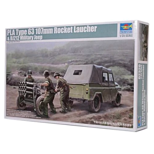 Китайский военный внедорожник TRUMPETER BJ212 с минометом тип 63 107mm TR02320
