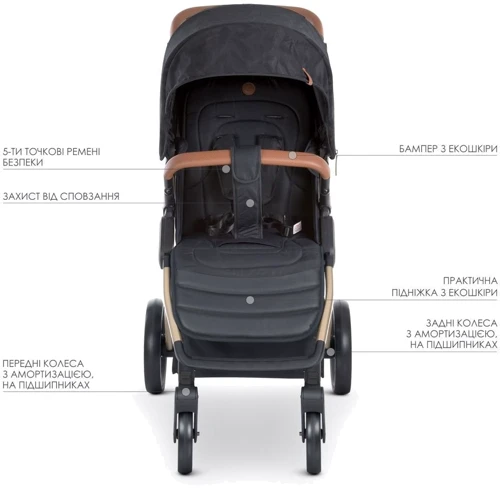 Коляска El Camino Dynamic PRO ME 1053G Special black: Тип коляски Прогулочная
