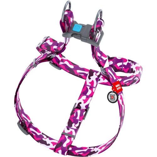 Шлея WAUDOG Nylon с QR-паспортом, рисунок "Розовый камо" 15 мм 40-55 см разноцветный (4992): Производитель WAUDOG