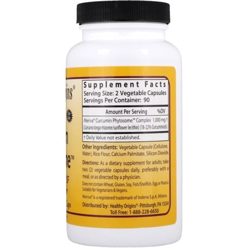 Healthy Origins Curcumin Phytosome Featuring Meriva Куркумин 180 капсул: Вид неферментний
