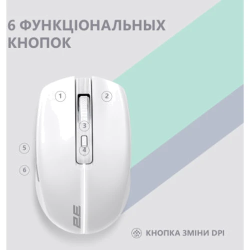 Мышь 2E MF270 Silent Rechargeable Wireless White (2E-MF270WWH): Радиус действия 10 м
