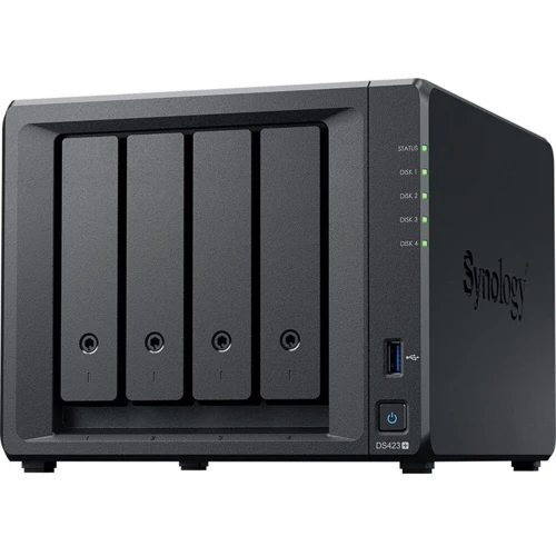 Сетевой накопитель (NAS) Synology DS423+: Слоты для дисков 4x2,5" или 3,5" HDD/SSD с интерфейсом SATA, 2 х M.2 2280 NVMe