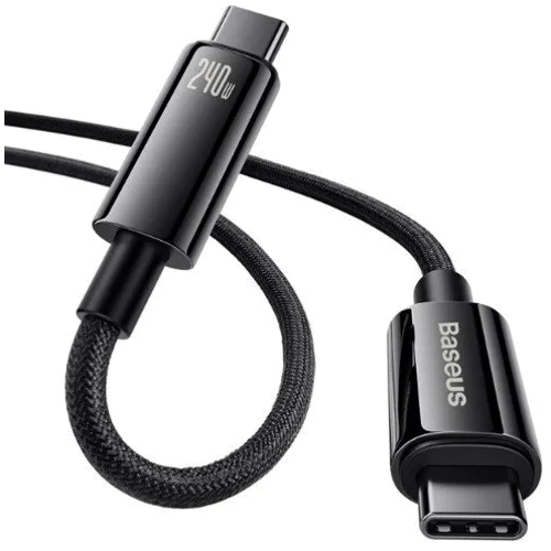 Кабель Baseus Cable USB-C to USB-C Tungsten Gold 240W 3m Black (CAWJ040201): Тип USB-C - USB-C